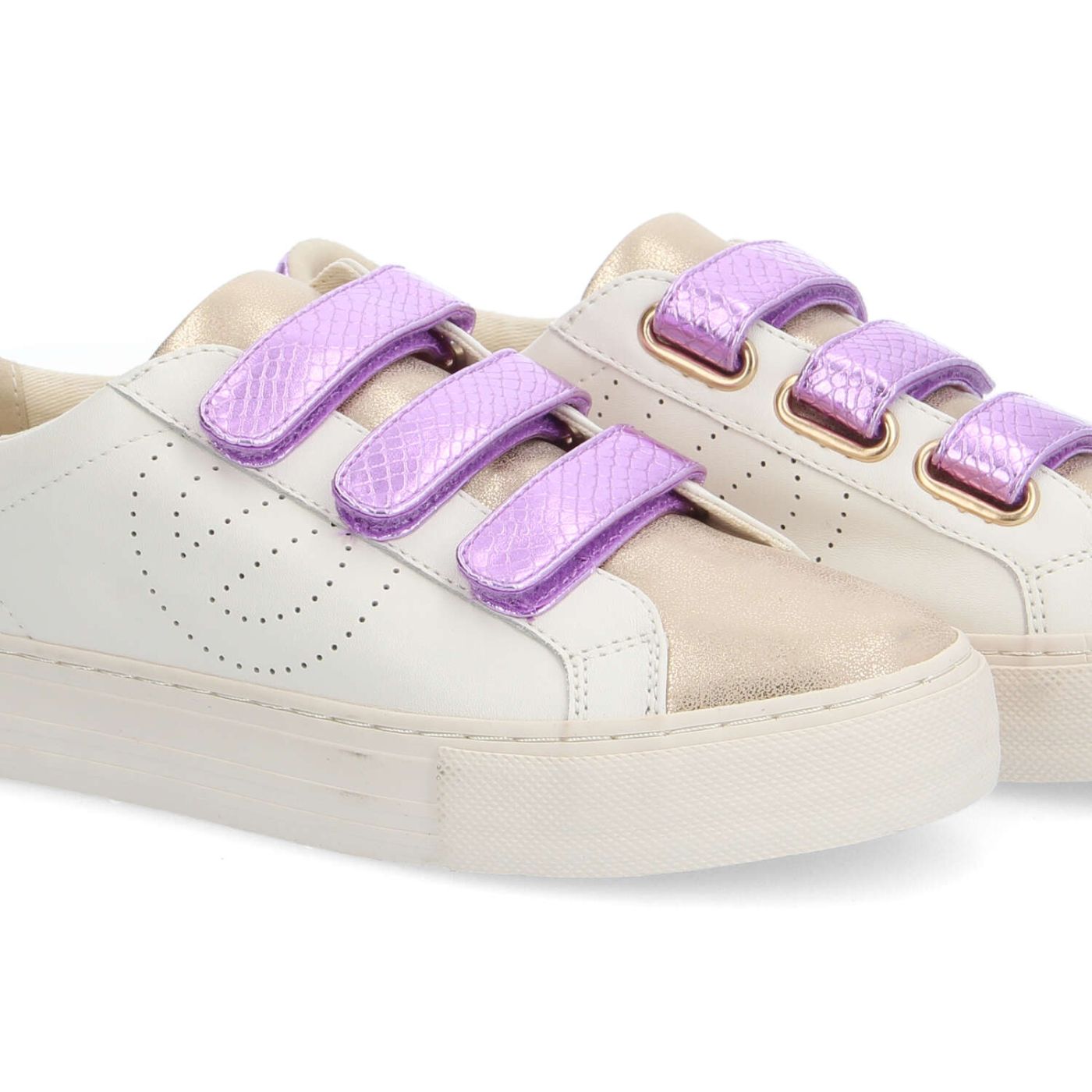 ARCADE STRAPSPERFO W - NAPPA/GLOW/JUNG - BLANC CASSE/GOLD/LILAS